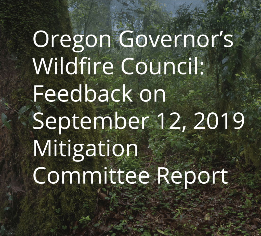 Oregon-Governors-Wildfire-Council-Feedback-on-September-12-2019-Mitigation-Committee-Report