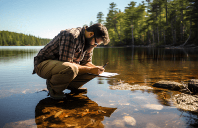 man on lake